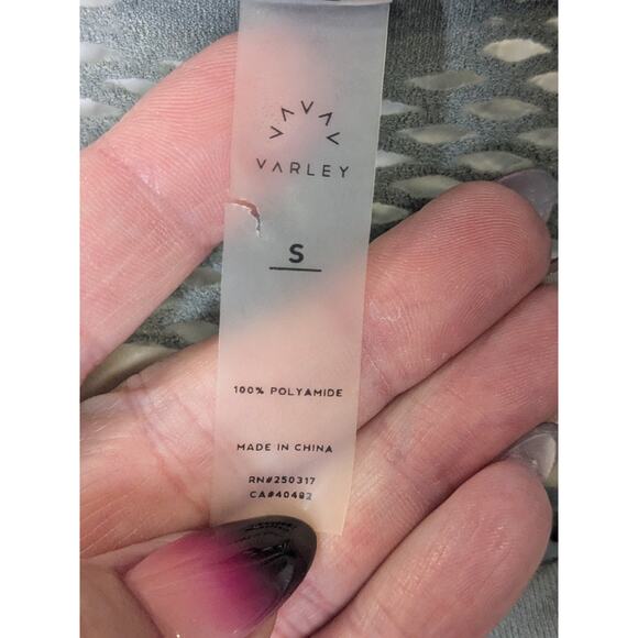 Varley Kerry Green Short Sleeve Cut Out Athletic T-Shirt Top Womens Size Small - Picture 3 of 5